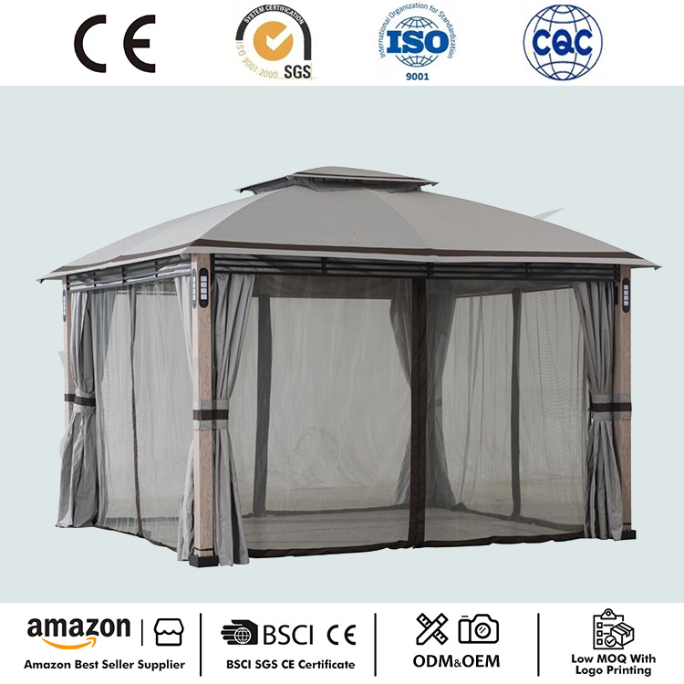 Vọng lâu sân sau 2 tầng có mái che mềm mại