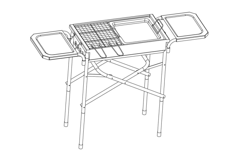 Hướng dẫn lắp ráp bếp nướng than di động cắm trại BBQ