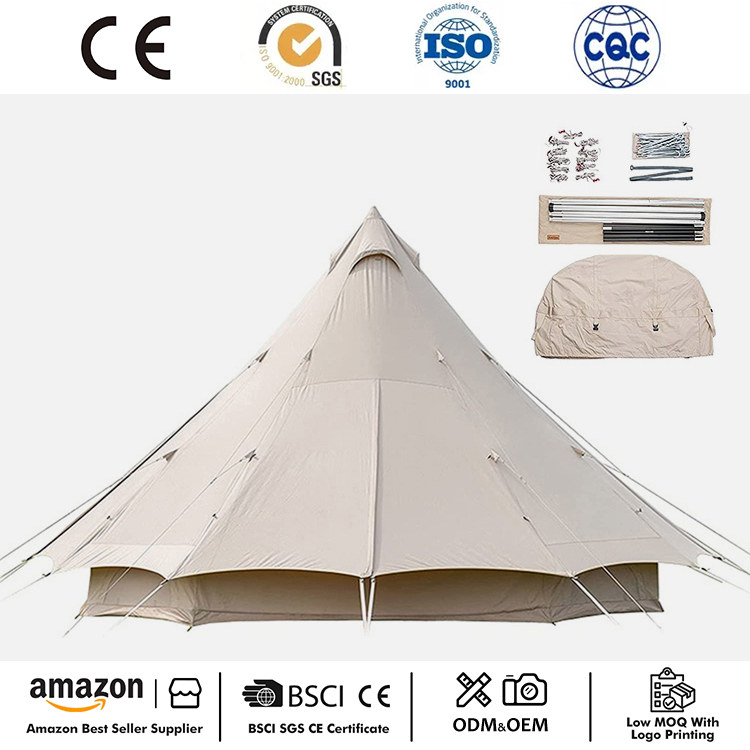 Lều kim tự tháp bằng vải cotton 4 mùa