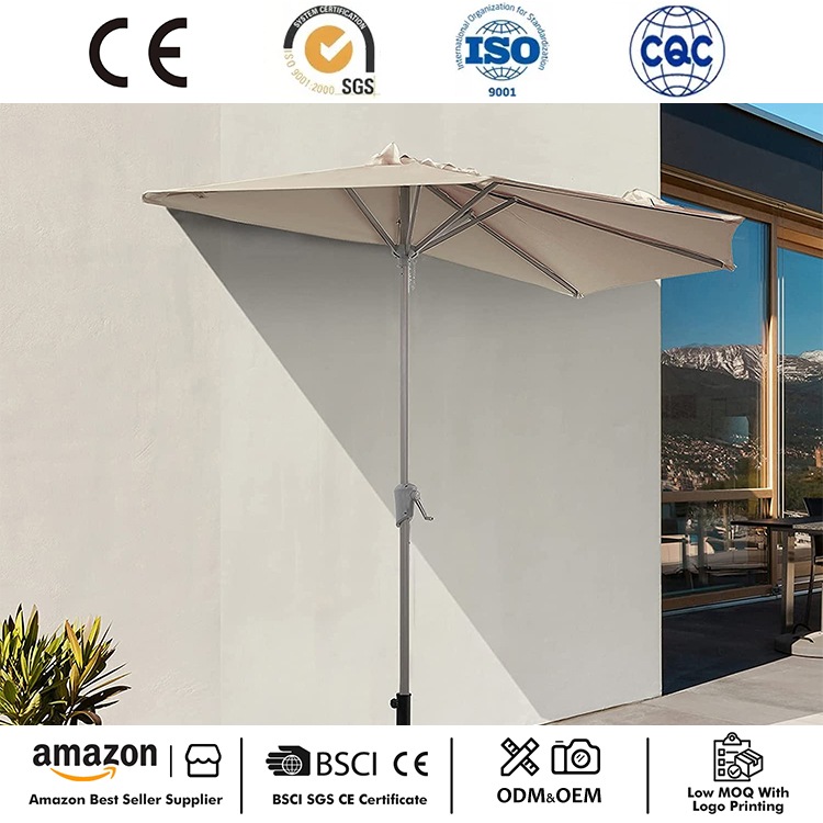 Ô dù ngoài trời hình bán nguyệt 9ft
