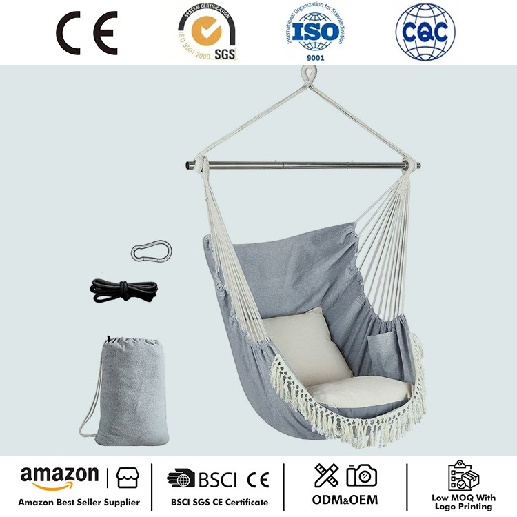 Ghế treo Macrame di động có túi bên hông